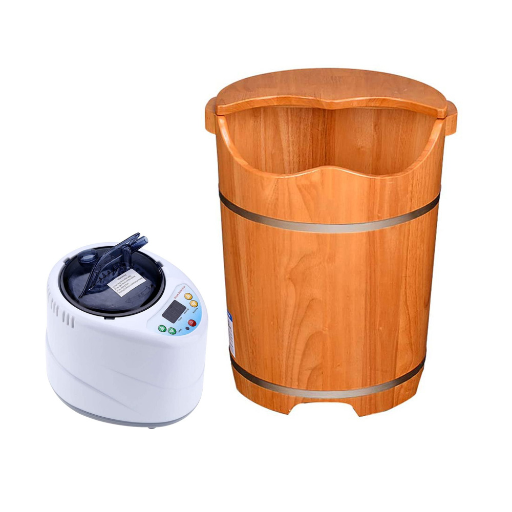 Wood foot bath bucket & sauna steamer