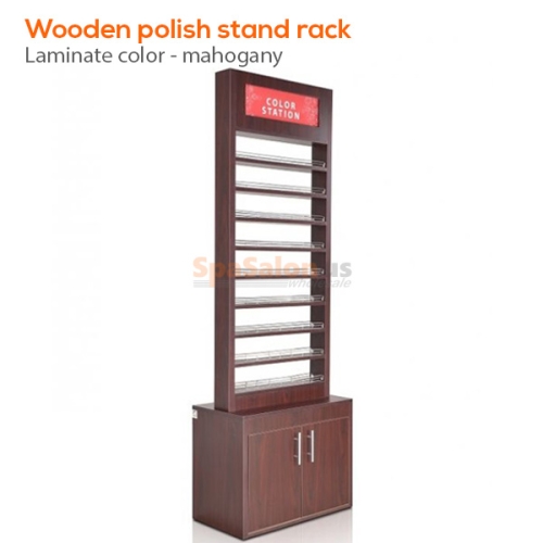 Wooden polish stand rack