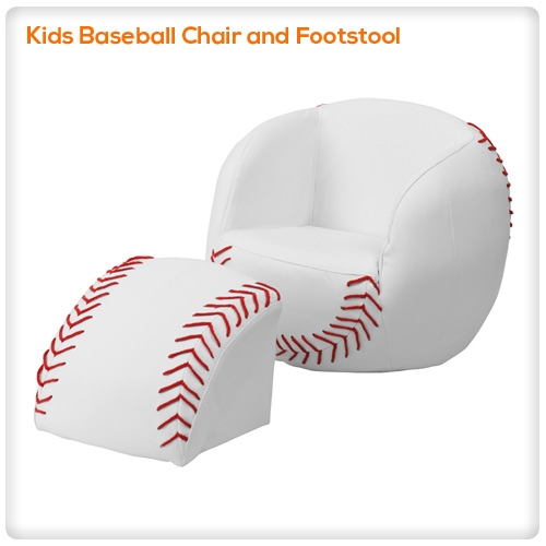 Kids baseball chair and footstool