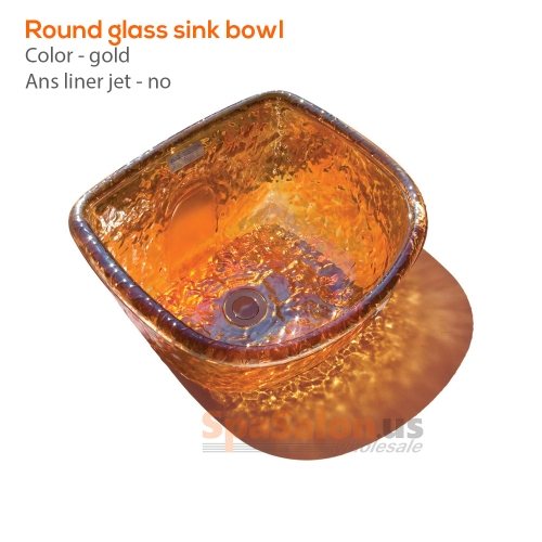 Round glass sink bowl