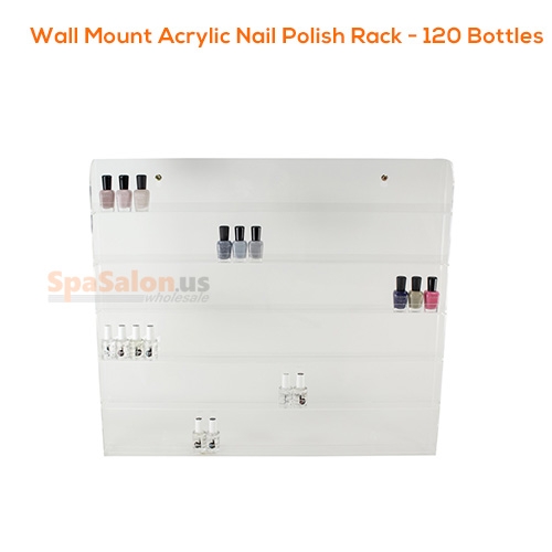 Wall mount acrylic nail polish rack - 120 bottles